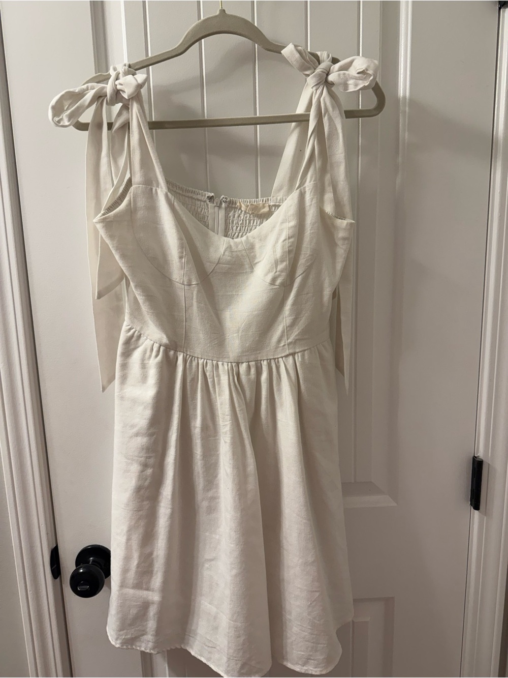 entro Cream Tie-Shoulder Sundress